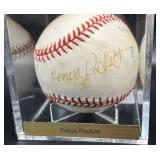 Tonya Puckett RARE Signed Baseball Rawlings OALB Ball Brown Minnesota Twins w/ cube and plaquw