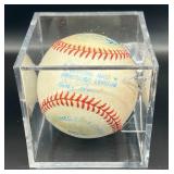 Tonya Puckett RARE Signed Baseball Rawlings OALB Ball Brown Minnesota Twins w/ cube and plaquw