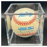 Tony Oliva Signed Baseball Rawlings OALB Budig Ball Minnesota Twins w/cube and plaque