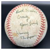 Danny Thomson RARE Signed Baseball Rawlings OALB Vingtage Ball - passed away young, hard to find! - Minnesota Twins w/cube and plaque