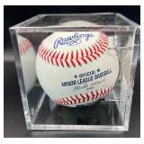 David Ortiz Signed Baseball Rawlings OMLB Moore Ball Minnesota Twins w/ cube and plaque