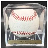 Bert Blyleven Signed Baseball Rawlings OMLB Selig Ball Minnesota Twins w/ cube and plaque