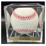 Jack Morris Signed Baseball Rawlings OMLB Selig Ball Minnesota Twins w/ cube and plaque