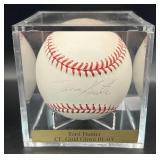 Torii Hunter Signed Baseball Rawlings OMLB Selig Ball Minnesota Twins w/ cube and plaque