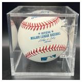 Rick Anderson (Minnesota Twins Pitching Coach) Signed Baseball Rawlings OMLB Selig Ball w/ cube and plaque