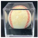 Earl Battey Signed Baseball OALB Brown Ball Minnesota Twins w/ cube and plaque