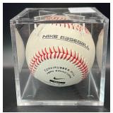 Julio Becquer (Minnesota Twins 1b 1961 / 1963) Signed Baseball w/ cube and plaque