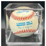 Dave Boswell (Minnesota Twins Pitcher 1964-70) Signed Baseball Rawlings OALB Budig Ball w/ cube and plaque