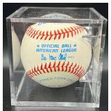 Tom Brunansky (Minnesota Twins OF 1982-88) Signed Baseball Rawlings OALB MacPhail Vintage Ball w/ cube and plaque