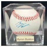 Byron Buxton Signed Baseball Rawlings OMLB Selig Ball Minnesota Twins w/ cube