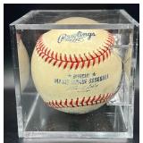 Herb Carneal (HOF Minnesota Twins Announcer) Signed and Inscribed "HOF 96" Baseball Rawlings OMLB Selib Ball w/ cube and plaque