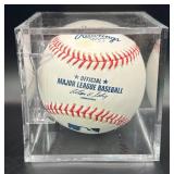 Michael Cuddyer (Minnesota Twins OF) Signed Baseball Rawlings OMLB Selig Ball w/ cube and plaque