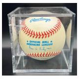 Darin Erstad Signed and Inscribed "1995 #1 Draft Pick" Baseball Rawlings OALB Budig Ball w/ cube and plaque