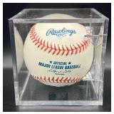 Dan Gladden (Minnesota Twins LF 1987 and 1991 WS) Signed and Inscribed Baseball Rawlings OMLB Selig Ball w/ cube and plaque