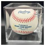 Dave Goltz (Minnesota Twins Pitcher 1972079) Signed Baseball Rawlings OMLB Selig Ball w/ cube and plaque
