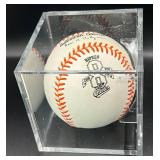Chip Hale (Minnesota Twins Utility 1993-96) Signed Rawlings OALB Budig Cal Ripken Jr. Iron Man Special Edition Baseball w/ cube and plaque