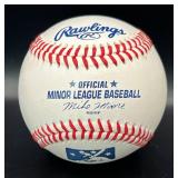 LaTroy Hawkings (Minnesota Twins Pitcher) Signed Rawlings OMLB Moore Baseball w/ cube and plaque