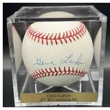 Gene Larkin (Minnesota Twins 1987 World Series Winning Hit) Signed Rawlings OMLB Selig  Baseball w/ cube and plaque