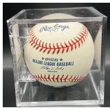 Gene Larkin (Minnesota Twins 1987 World Series Winning Hit) Signed Rawlings OMLB Selig  Baseball w/ cube and plaque