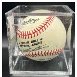 Shane Mack (Minnesota Twins OF 1990-94) Signed Rawlings ONLB  Baseball w/ cube and plaque
