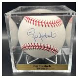 Pat Neshek (Minnesota Twins Pitcher) Signed Rawlings OMLB Selig Baseball w/ cube and plaque