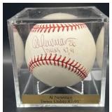 Al Newman (Minnesota Twins Utility 1987-91) Signed Rawlings OMLB Baseball w/ cube and plaque