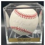 Mike Pagliarulo (Minnesota Twins 3B 1991-93) Signed Rawlings OMLB Baseball w/ cube and plaque