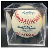 Glen Perkins (Minnesota Twins Pitcher) Signed Rawlings OMLB Selig Baseball w/ cube and plaque