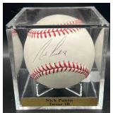 Nick Punto (Minnesota Twins 3B) Signed Rawlings OMLB Selig Baseball w/ cube and plaque