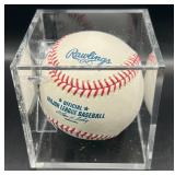 Nick Punto (Minnesota Twins 3B) Signed Rawlings OMLB Selig Baseball w/ cube and plaque