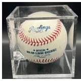 Luis Rivas (Minnesota Twins 2B) Signed Rawlings OMLB Selig Baseball w/ cube and plaque
