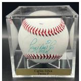 Carlos Silva (Minnesota Twins Pitcher) Signed ROLB Baseball w/ cube and plaque