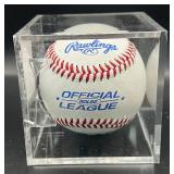 Carlos Silva (Minnesota Twins Pitcher) Signed ROLB Baseball w/ cube and plaque