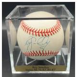 Roy Smalley (Minnesota Twins SS 1976-82 and 85-87) Signed Rawlings OALB Budig Baseball w/ cube and plaque