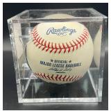 Kevin Tapani (Minnesota Twins Pitcher 1989-95) Signed Rawlings OMLB Selig Baseball w/ cube and plaque