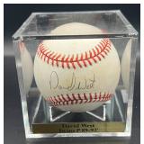 David West (Minnesota Twins Pitcher 1989-92) Signed Rawlings OALB Brown Baseball w/ cube and plaque