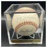 Jerry Zimmerman (Minnesota Twins Catcher 1962-68) Sined Vintage Spalfing Baseball w/ cube and plaque