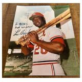 Louis Brock Signed 8x10" Photo with COA - Vintage St. Louis Cardinals Baseball