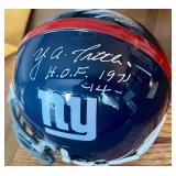 Y.A. Tittle Signed Mini Helmet w/ JSA COA and Case - New York Giants Football