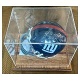 Y.A. Tittle Signed Mini Helmet w/ JSA COA and Case - New York Giants Football