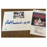 Jim Marshall Signed Card w/ JSA COA - Vintage Minnesota Vikings Football