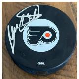 Roman Čechmánek Signed Hockey Puck w/ JSA COA - Philadelphia Flyers Hockey