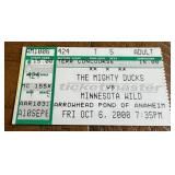 Minnesota Wild 1st Ever Game and Marian Gaborik Debut Ticket Stub - RARE! - October 6, 2000 vs. Mighty Ducks