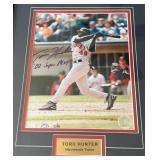 Torii Hunter Signed and Framed Photo Inscribed "