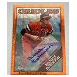 Brooks Robinson Auto /25 2023 Topps Chrome Orange Mojo #T88CU-13, numbered 19/25, RARE Signed Baseball Card