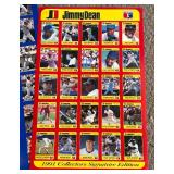 1991, 1992, 1993 Jimmy Dean Sausage Uncut Baseball Card Sheets