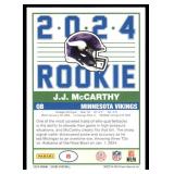 J.J. McCarthy RC 2024 Score #8 Minnesota Vikings Football Card
