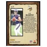 J.J. McCarthy RC 2024 Panini Mosaic Notoriety #21 Minnesota Vikings Football Card