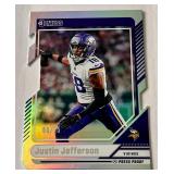 Justin Jefferson /75 Die Cut Foil SP 2024 Donruss #215, numbered 60/75, Minnesota Vikings Football Card