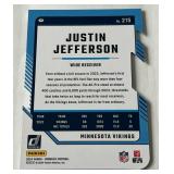 Justin Jefferson /75 Die Cut Foil SP 2024 Donruss #215, numbered 60/75, Minnesota Vikings Football Card